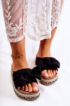 Women's Slippers On A Massive Platform With A Bow Black Macardi