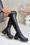 Knee High Boots With Flat Heel Made Of Eco Leather Mesiga