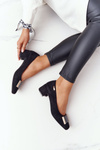 Suede Pumps On A Block Heel Sergio Leone PB142 Black