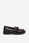 Women's Patent Loafers With Beads S.Barski HY52-541 Black