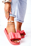 Rubber Slippers With A Bow Coral April