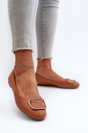 Ballerinas With Eco Leather Decoration Camel Enicoria