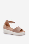 Lightweight Platform Sandals With Delicate Wedge Dark Beige Gillifia