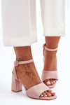Suede Sandals On Heel Nude Harriet