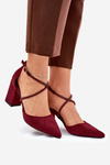 Pointed Toe Pumps With Decorative Straps On The Heel Bordeaux Verithas