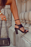 Leather Sandals With A Cut Out Black Maronni