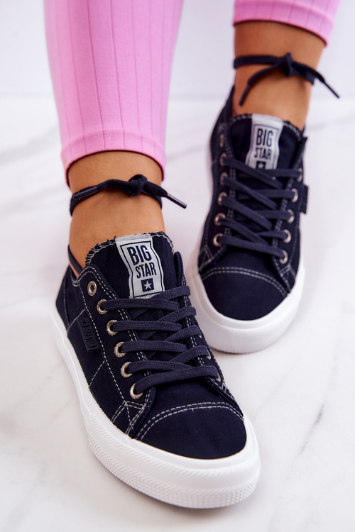 Tenisówki Trampki Wiązane Big Star Granatowe JJ274099
