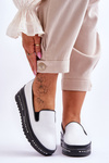 Leather Platform Slip-On Sneakers White Madeline