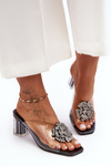 Transparent Heels On Heel With Ornament Black SBarski MR1037-20