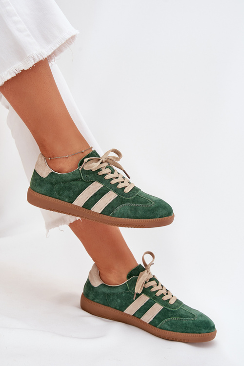 Women's Suede Sneakers Green Sirella