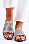 Women's openwork slippers with ornament silver Terrys 