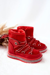 Children's Snowboots with Zircons Red Wellma