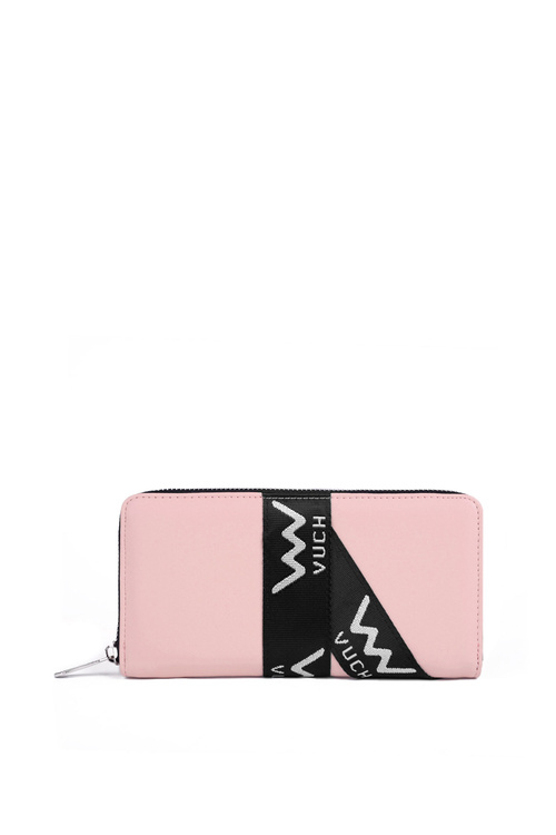 Leather Zip Wallet Pink Mille