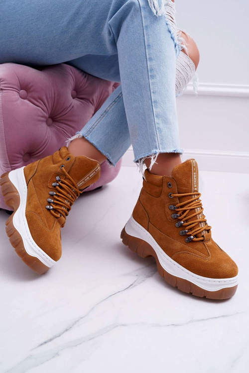 Obuwie Trekkingowe Trapery Damskie Camel Greem