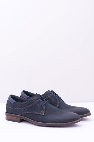Elegant Men's Leather Half Boots Navy Blue Santiago