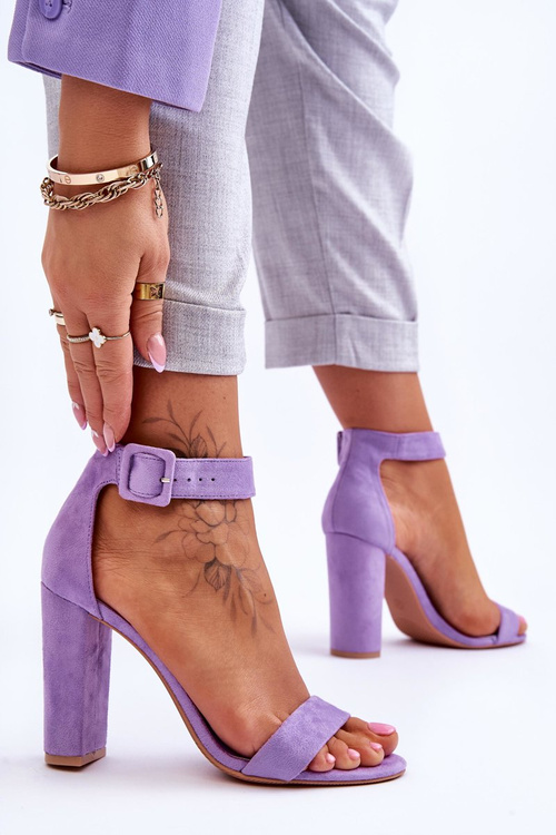 Suede High Heels Sandals Violet Jacqueline