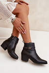 Women's Ankle Boots With Zip With Strap And Gold Detail Black Zelinae
