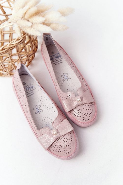 Women’s Leather Ballerinas RIO FLORE Eco-Friendly Pink