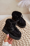 Snow Boots Kids Insulated with Fur Black Adelane