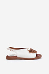 Womens Sandals On Flat Heel With Decoration White Setorina