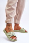 Women's Platform Slippers With Decoration Green Beneca