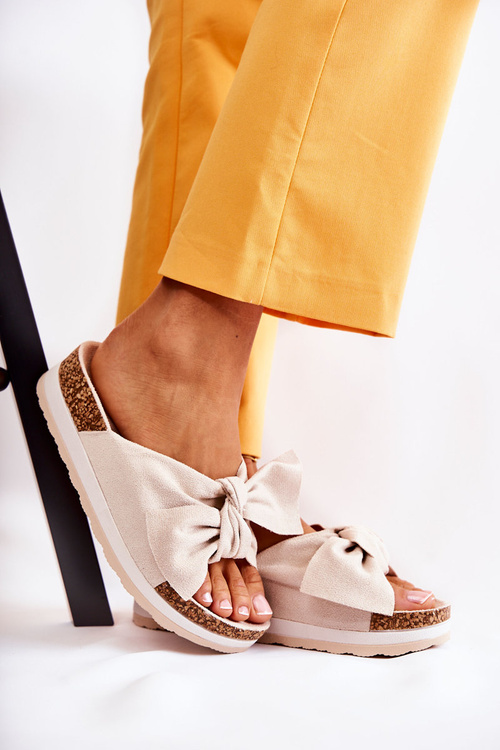 Slippers On A Platform Beige So Comfy