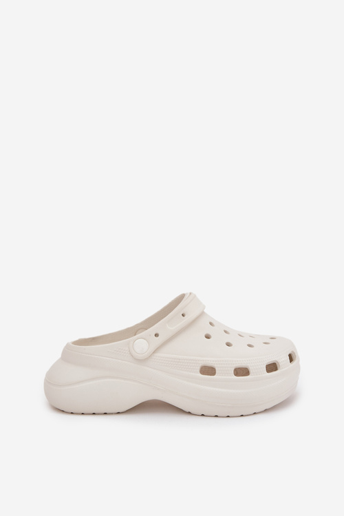 Women's Foam Platform Slippers White Elisra