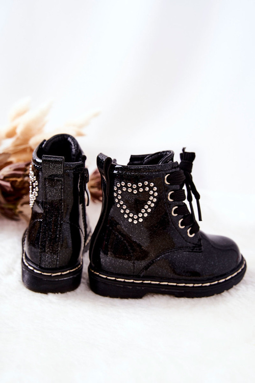 Children's Lacquer Glitter Boots Black Macy's