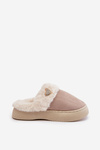 Women's Slippers With Fur And Decorative Heart Beige Otielo