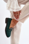 Women's Embellished Loafers Dark Green Dananei