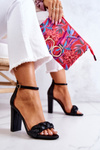 Leather Sandals On Heel Black Henriett