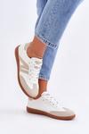 Low Women's Sneakers Made Of Eco Leather White-Beige Navidemi