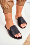Women's Flat Flip Flops Black Mimios