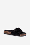 Women's Clogs on Cork Platform with Eco Suede Black Jaihini