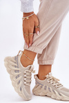 Women's Fashion Sock Sneakers Beige Daxo