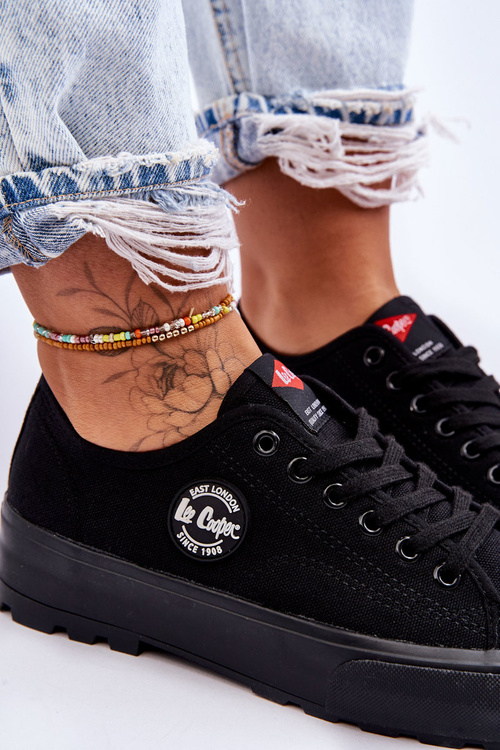 Trampki Niskie Damskie Platforma Czarne Lee Cooper LCW-23-44-1652L