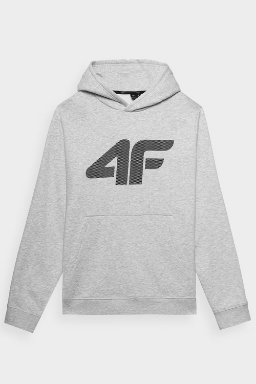 Men's Sweatshirt Pullover With Hood Light Gray 4FWMM00TSWSM1464-27M