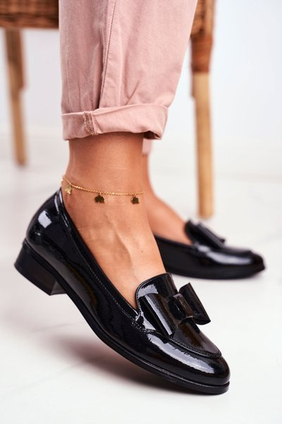 Elegant Women's Loafers Vinceza 10570 Patent Black