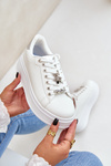 Eco Leather Sneakers With Clips White-Silver Enalirae