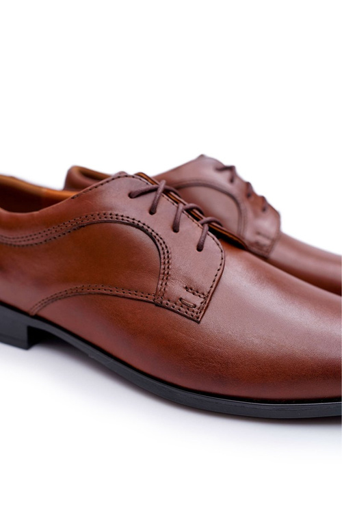 Men's Bednarek Elegant Leather Shoes Visiting Brown Gaspare