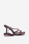 Stylish high heel sandals with straps leopard brown Saredi