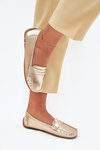 Ladies Eco Leather Moccasins Gold Lenvie