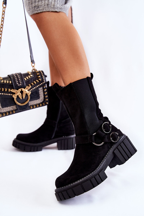 Women's Suede Warm Boots Workers Black Brinnon