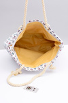 Women's White Large Navy Beach Handbag