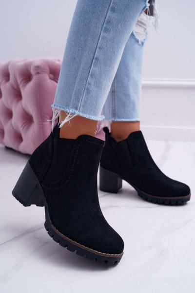 Women's Stiletto Boots Suede Black Shanto