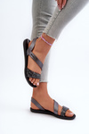 Sandały Damskie Czarno-Srebrne 82429 Ipanema Vibe Sandal Fem