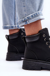 Women's Furry-Lined Lace-Up Boots Black Corbin