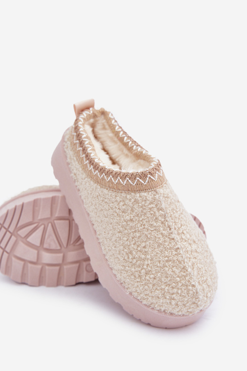 Children's Snow Boots With Sheep Fur Light Beige Selathiel