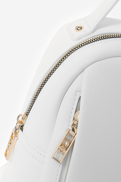 Women's Small Backpack Made of Eco Leather NOBO BAGP230-K000 White