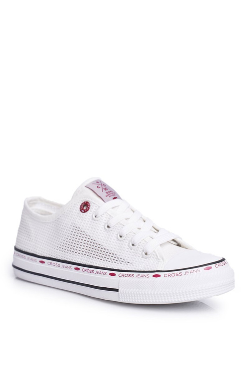 Women's Cross Jeans Sneakers White Mesh FF2R4016C